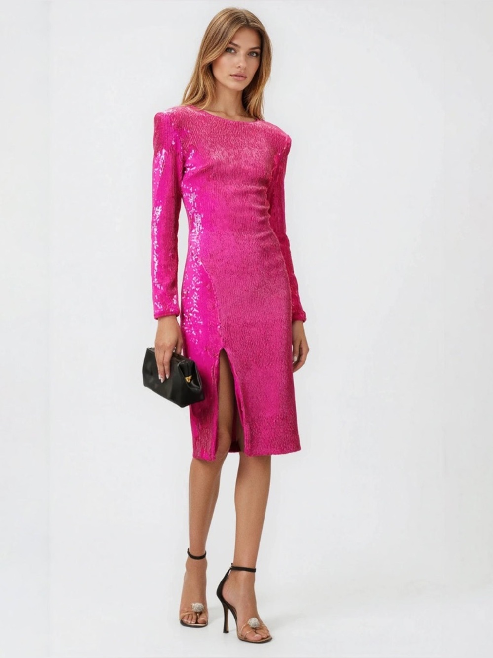 DRESS THE POPULATION PINK NATALIE SEQUIN SHEATH SIZE S preowned